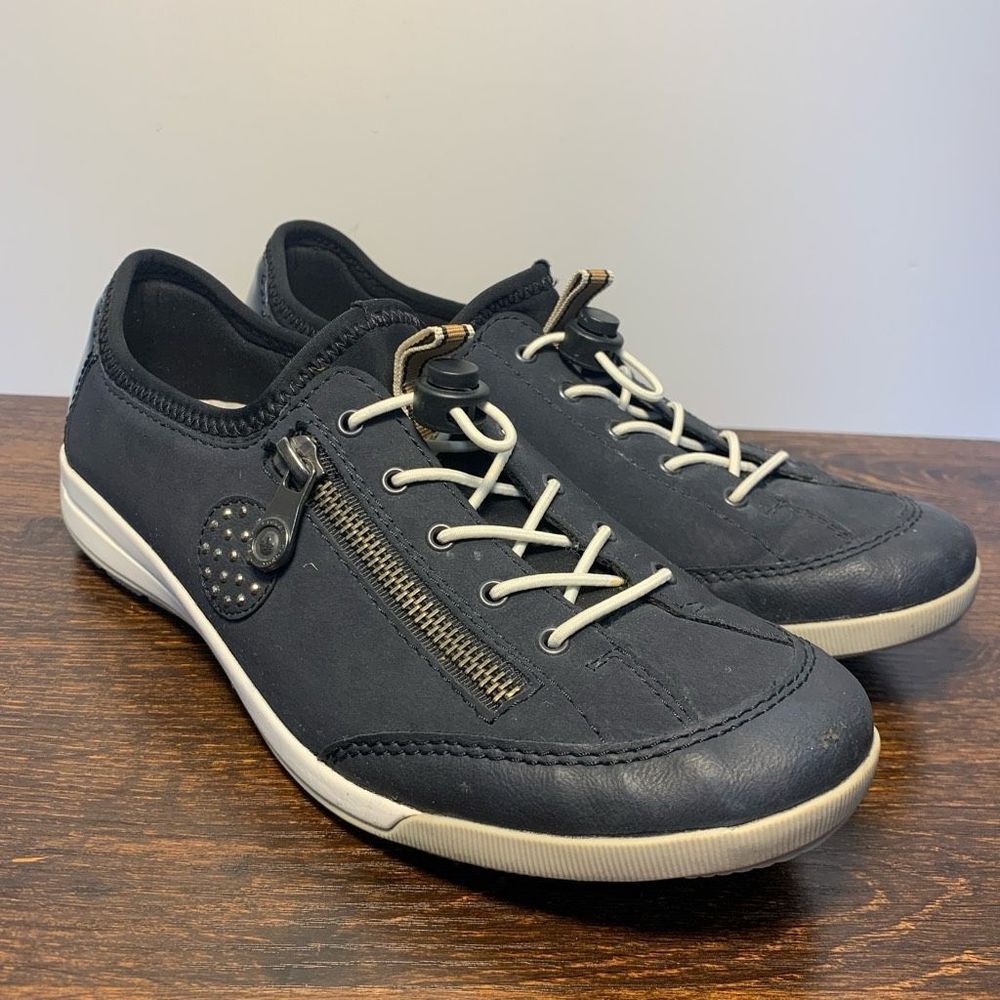 Rieker Women's Navy Sneakers with White Accents